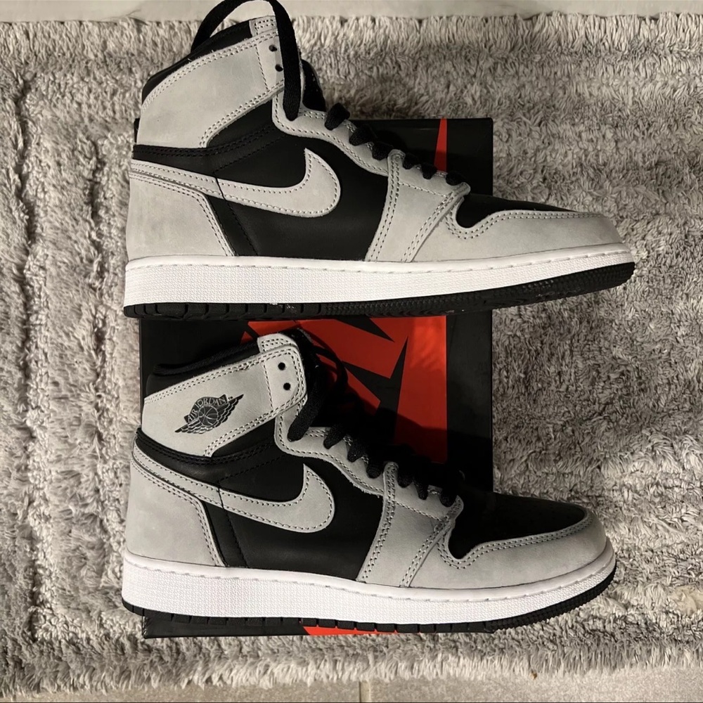 GS Jordan 1 Shadow 2.0 Black and Gray Hi Top Sneakers - Picture 4 of 5